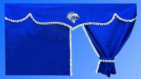 Conjunto cortinas SCANIA 124/ R, con bolitas blancas