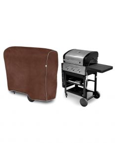 Funda para barbacoa de jardín L, ovalada, marrón (110 x 101-120 x 60 cm)