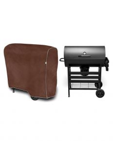 Funda para barbacoa de jardín M, cilíndrica, marrón (90 x 90-100 x 50 cm)