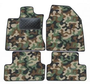 Alfombras textiles de camuflaje para Nissan Qashqai 2007-2013 4 piezas