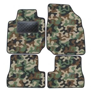 Alfombras textiles de camuflaje para Nissan Micra K12 2003-2009 4 piezas