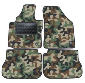 Alfombras textiles de camuflaje para Volkswagen Caddy 2003-up 4 piezas