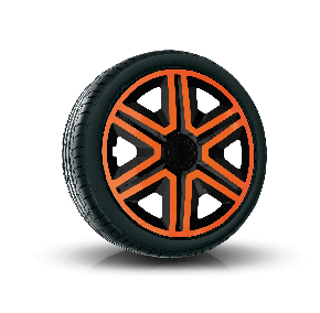 Tapacubos para HYUNDAI 15", ACTION DOUBLECOLOR NARANJA-NEGRO 4 pzs