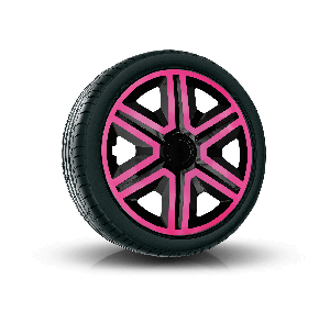 Tapacubos para FORD 14", ACTION DOUBLECOLOR ROSA-NEGRO 4 pzs