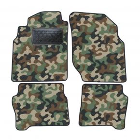 Alfombras textiles de camuflaje para Nissan Almera N16 2000-2006 4 piezas