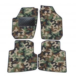 Alfombras textiles de camuflaje para Skoda Roomster 2006-2015 4 piezas