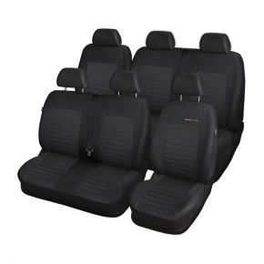 2009 grado fundas para asientos completo 5-asientos VW t5 Transp./carav piel sintética/azul/gra 