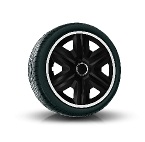 Tapacubos para HYUNDAI 14", FAST LUX BLANCO-NEGRO 4 pzs