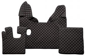 Alfombrillas de ecopiel Q para DAF XF 105 (01.2006-12.2013) - manual - Negro/rojo