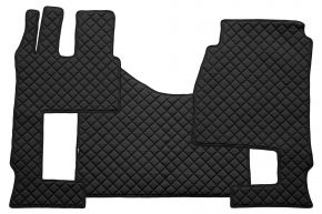 Alfombrillas de ecopiel Q para MERCEDES ACTROS MP 5 (desde 01.2019) - automático - asiento del acompañante abatible - Negro