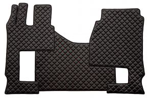 Alfombrillas de ecopiel Q para MERCEDES ACTROS MP 5 (desde 01.2019) - automático - asiento del acompañante abatible - Negro/rojo
