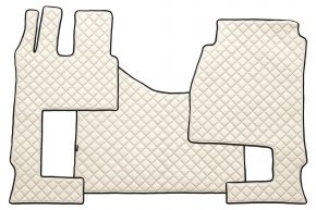 Alfombrillas de ecopiel Q para MERCEDES ACTROS MP 5 (desde 01.2019) - automático - asiento del acompañante abatible - Beige claro