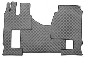 Alfombrillas de ecopiel Q para MERCEDES ACTROS MP 5 (desde 01.2019) - automático - asiento del acompañante abatible - Gris