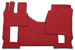 Alfombrillas de ecopiel Q para MERCEDES ACTROS MP 5 (desde 01.2019) - automático - asiento del acompañante abatible - Rojo