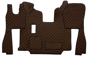 Alfombrillas de ecopiel Q para SCANIA R (01.2011-12.2016) - manual - asientos normales (no RECARO) - Marrón