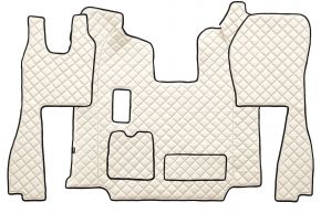 Alfombrillas de ecopiel Q para SCANIA R (01.2011-12.2016) - manual - asientos normales (no RECARO) - Beige claro