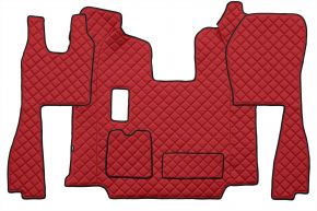 Alfombrillas de ecopiel Q para SCANIA R (01.2011-12.2016) - manual - asientos normales (no RECARO) - Rojo