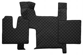 Alfombrillas de ecopiel Q para MAN TGX (01.2007-12.2017) - automático - dos cajones - Negro