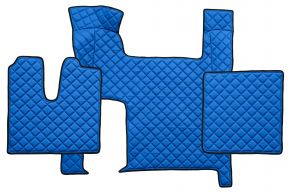 Alfombrillas de ecopiel Q para MAN TGX (01.2007-12.2017) - automático - dos cajones - Azul