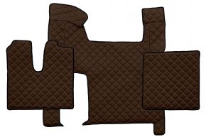 Alfombrillas de ecopiel Q para MAN TGX (01.2007-12.2017) - automático - dos cajones - Marrón