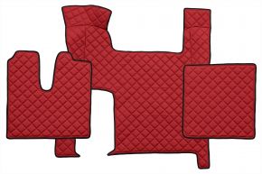 Alfombrillas de ecopiel Q para MAN TGX (01.2007-12.2017) - automático - dos cajones - Rojo