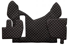 Alfombrillas de ecopiel Q para RENAULT PREMIUM II (01.2005-12.2013) - Negro/rojo