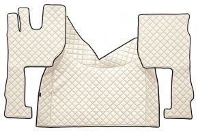 Alfombrillas de ecopiel Q para VOLVO FH 5 (desde 01.2020) - automático - asiento del acompañante neumático - Beige claro