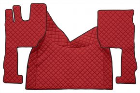 Alfombrillas de ecopiel Q para VOLVO FH 5 (desde 01.2020) - automático - asiento del acompañante neumático - Rojo