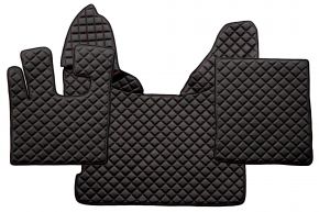 Alfombrillas de ecopiel Q para DAF XF 105 (01.2006-12.2013) - automático - Negro/rojo