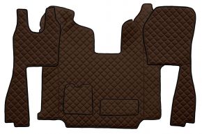 Alfombrillas de ecopiel Q para SCANIA R (01.2011-12.2016) - automático - asientos normales (no RECARO) - Marrón