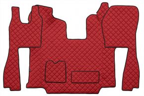 Alfombrillas de ecopiel Q para SCANIA R (01.2011-12.2016) - automático - asientos normales (no RECARO) - Rojo