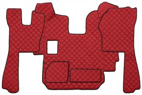 Alfombrillas de ecopiel Q para SCANIA R (01.2005-12.2010) - manual - Rojo