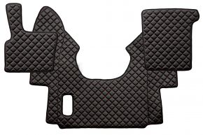 Alfombrillas de ecopiel Q para DAF XF 95 (01.1997-12.2005) - automático - Negro/rojo