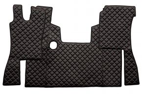 Alfombrillas de ecopiel Q para SCANIA 4 (01.1995-12.2004) - Negro/rojo