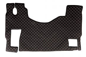 Alfombrillas de ecopiel Q para MERCEDES ACTROS MP 3 (01.2007-12.2010) - suelo plano - asiento del acompañante fijo - Negro/rojo