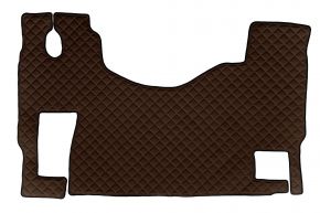 Alfombrillas de ecopiel Q para MERCEDES ACTROS MP 3 (01.2007-12.2010) - suelo plano - asiento del acompañante fijo - Marrón