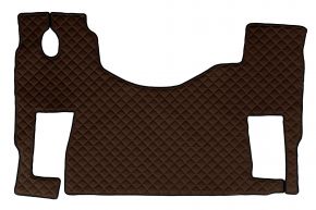 Alfombrillas de ecopiel Q para MERCEDES ACTROS MP 3 (01.2007-12.2010) - suelo plano - asiento del acompañante giratorio - Marrón
