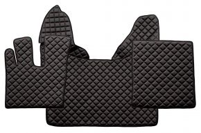 Alfombrillas de ecopiel Q para DAF XF 106 (01.2014-09.2021) - automático - Negro/rojo