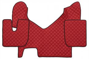 Alfombrillas de ecopiel Q para IVECO STRALIS HI-WAY (01.2013-12.2016) - automático - Rojo