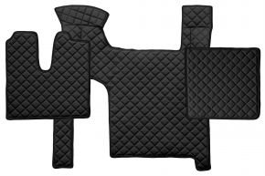 Alfombrillas de ecopiel Q para MAN TGX (01.2007-12.2017) - manual - dos cajones - Negro
