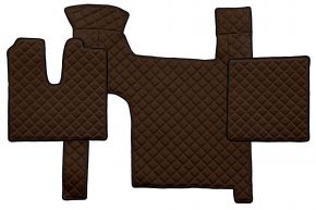 Alfombrillas de ecopiel Q para MAN TGX (01.2007-12.2017) - manual - dos cajones - Marrón