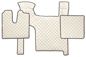 Alfombrillas de ecopiel Q para MAN TGX (01.2007-12.2017) - manual - dos cajones - Beige claro