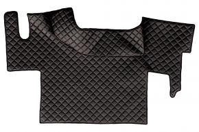 Alfombrillas de ecopiel Q para RENAULT T (desde 01.2014) - suelo plano - Negro/rojo