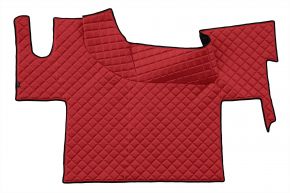 Alfombrillas de ecopiel Q para RENAULT T (desde 01.2014) - suelo plano - Rojo