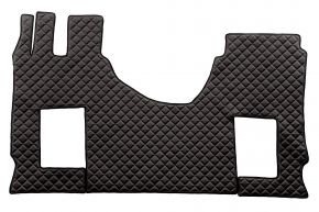 Alfombrillas de ecopiel Q para MERCEDES ACTROS MP 5 (desde 01.2019) - asiento del acompañante neumático - Negro/rojo