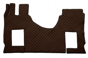 Alfombrillas de ecopiel Q para MERCEDES ACTROS MP 5 (desde 01.2019) - asiento del acompañante neumático - Marrón