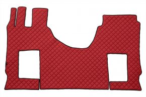 Alfombrillas de ecopiel Q para MERCEDES ACTROS MP 5 (desde 01.2019) - asiento del acompañante neumático - Rojo
