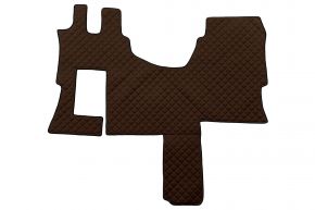 Alfombrillas de ecopiel Q para MERCEDES ACTROS MP 4 (01.2011-12.2018) - cabina SOLO-STAR - Marrón