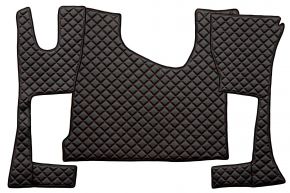 Alfombrillas Q para MERCEDES ACTROS MP 4 (01.2011-12.2018) - cabina estrecha (230 cm) - compartimento de almacenamiento más grande - Negro/rojo