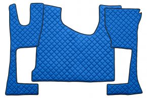 Alfombrillas de ecopiel Q para MERCEDES ACTROS MP 4 (01.2011-12.2018) - cabina estrecha (230 cm) - compartimento de almacenamiento más grande - Azul